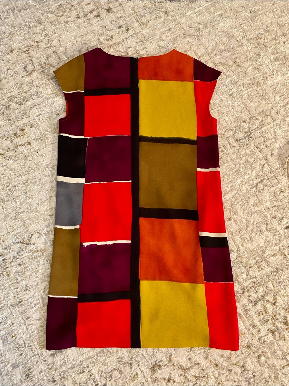 Mod Style Color Blocked Shift Dress With Pockets Loft Size 2 Great Fall Colors
